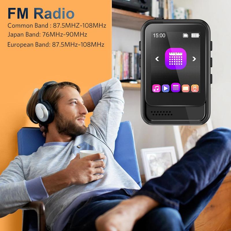 MP3 Player with Bluetooth,Portable Full Touchscreen Music Player with Speaker and Micro SD Card Slot,MP4 Player Audio Digital