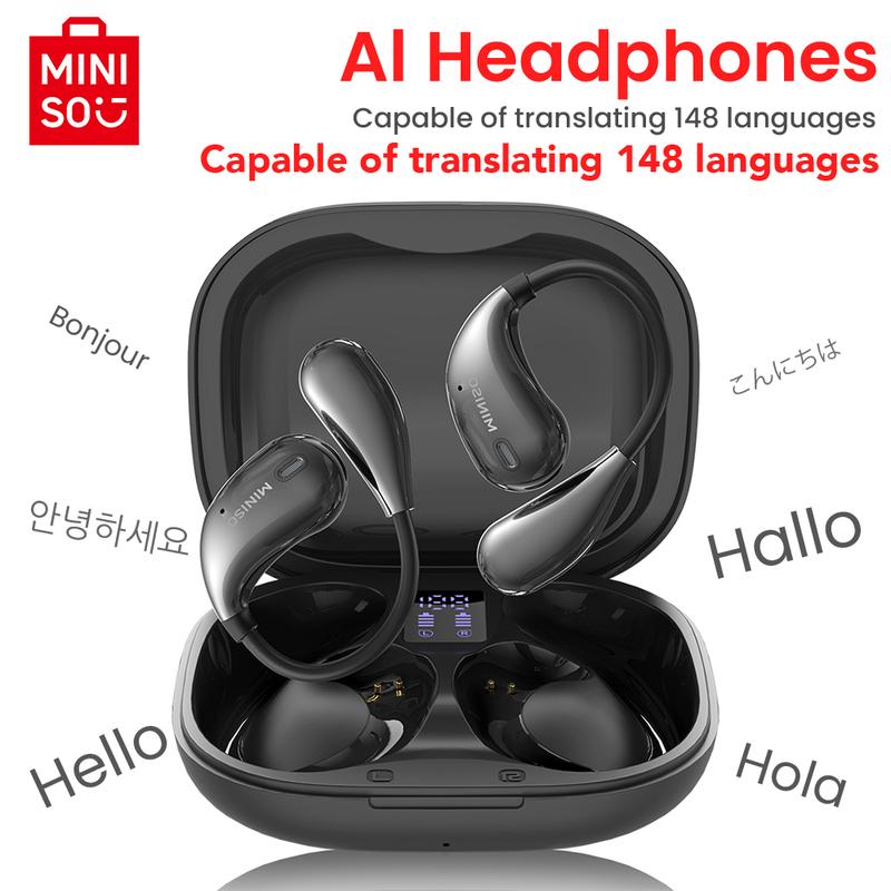 MINISO X33 AI Headphones Open Free Wireless Bluetooth Earbuds Translation Bluetooth Earphones For Listening To Music & Calling, Support 150 Languages Bluetooth Translation Wireless Headphones