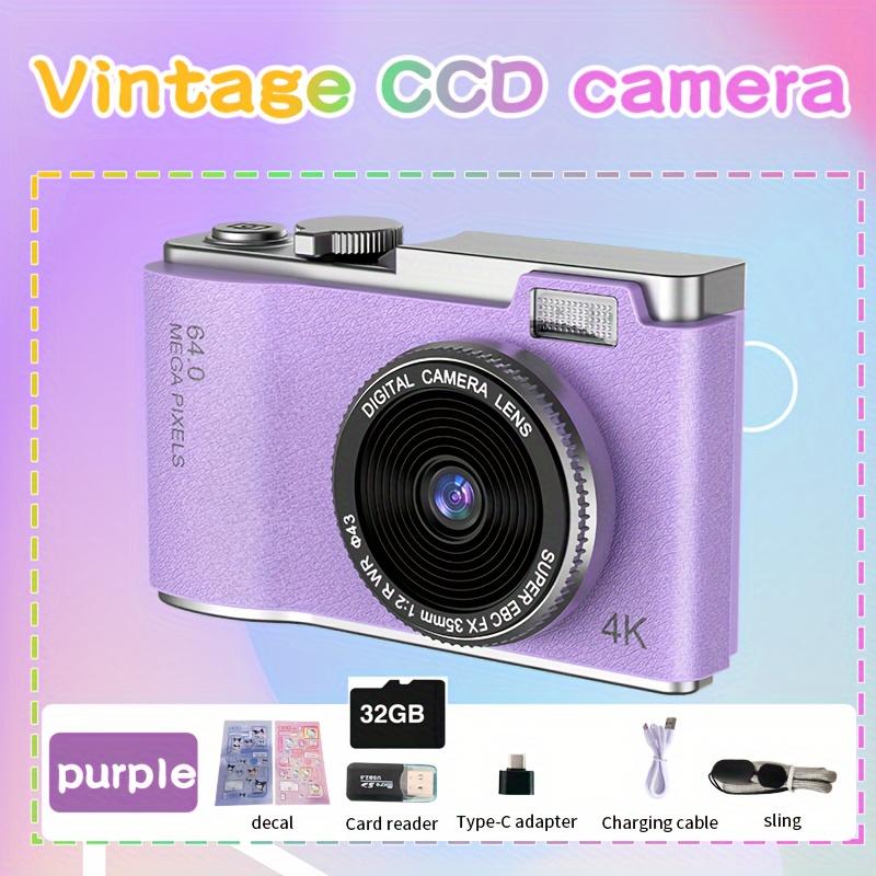 64MP 4K HD Digital MP3 Camera 18X Digital Zoom Cameras For Vlogging 2.4'' LCD Rechargeable Camera Photography Camera For Beginners , Recording Videos, And Webcam. With MP3 Features, Eligible For Music And Movies. Perfect Gifts (32GB Memory Card Included)