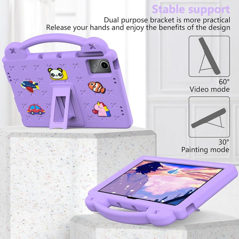 for  Tab M11 Case 11 inch (TB330FU TB330XU),  EVA Shockproof Cover for  M11 Tablet Case, with Stand Handle Cartoon Figures, Purple