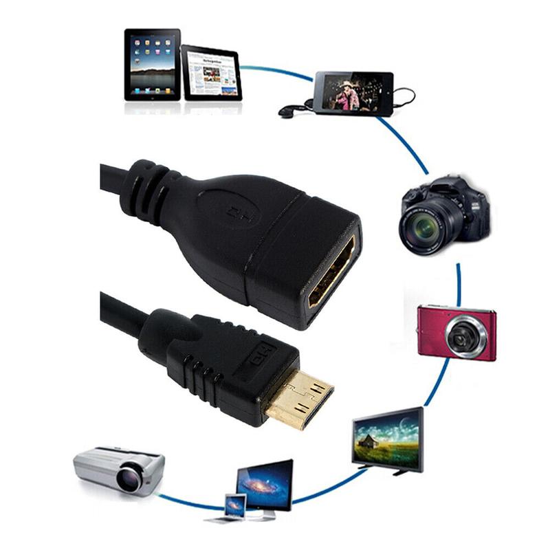 Mini HDMI Compatible Male to HDMI-compatible Female Converter Adapter Cable Cord