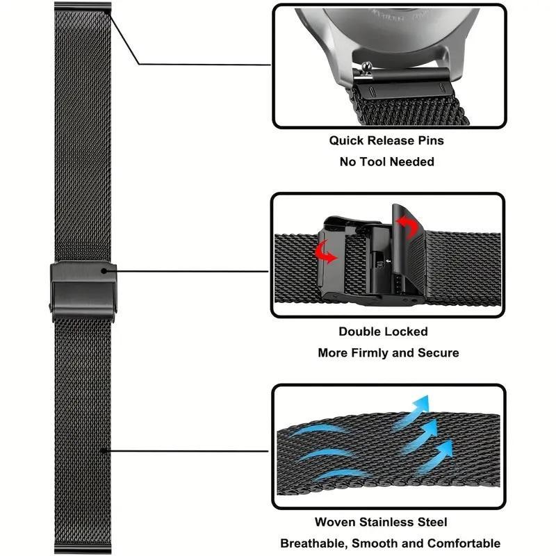 Fashion Smart Watch Band (Band Only), High Quality Smart Watch Replacement Band, Watch Accessories Compatible with Samsung Galaxy Watch 4 5 6 Huawei GT 2e 2 3 4