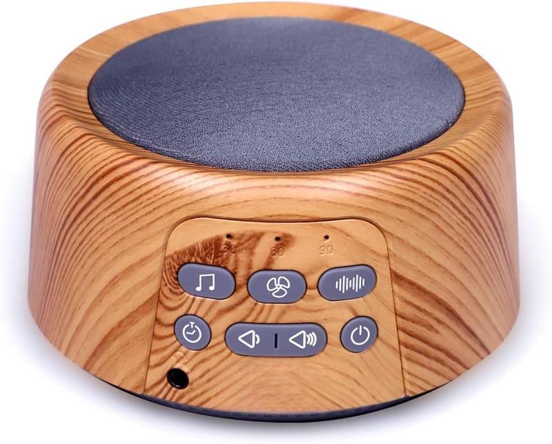 White Noise Sound Machine with 27 Soothing Sounds Timer & Volume Control Memory Function for Sleeping & Relaxation,Noise Machine for Kid,Adult,Nursery,Home,Office,Travel.Wood Grain