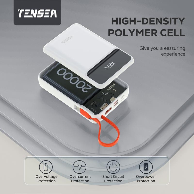 Tensea X9 Y18 Fast Charging Power Bank,Digital Display with built in cables, Chargeable Huge Capacity Portable Power Bank,For iPhone Series,Android Google Samsung Galaxy, Smartphone iPad Tablet Charger Accessories Devices, Christmas 2024 Ornament