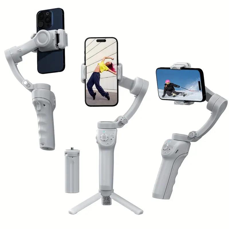 3 Axis Anti-shake Shooting Tripod Stand (1 Count), Summer Auto Face Tracking Gimbal Stabilizer, 360° Rotation Mobile Phone Gimbal Stabilizer, Selfie Accessories, Selfie Phone Tripod, Selfie Stick Gimbal, Smartphone Cellphone Accessories