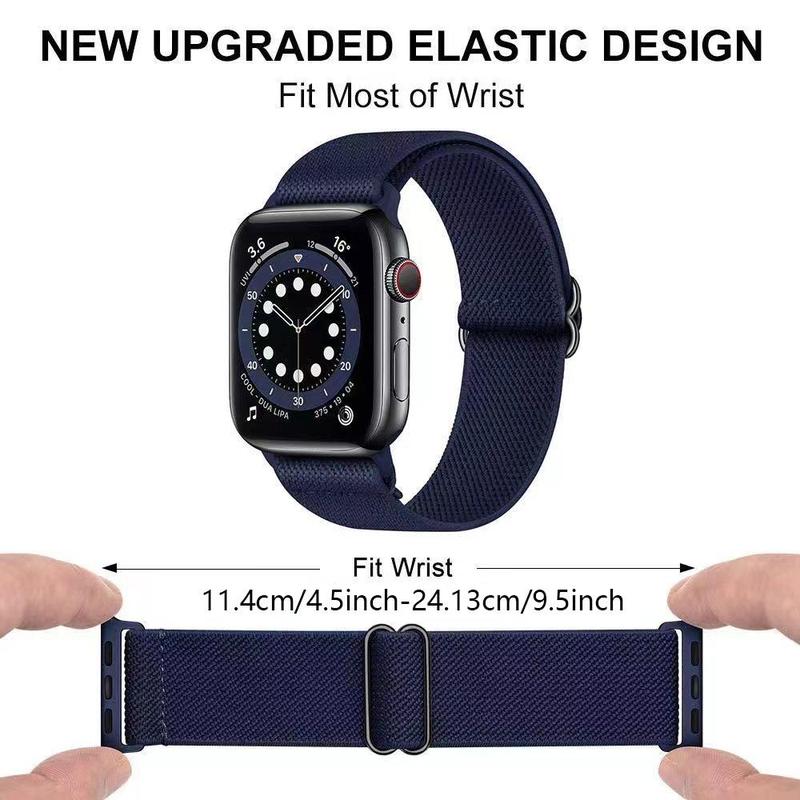 Adjustable Nylon Watch Band (Band Only), Replacement Watch Band for Apple Watch 9 8 7 SE Series 42 to 49mm, Smart Watch Accessories for Women & Men