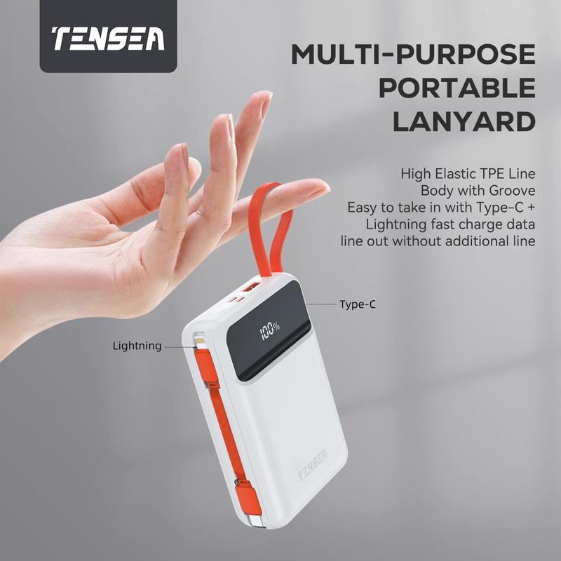 Tensea X9 Y18 Fast Charging Power Bank,Digital Display with built in cables, Chargeable Huge Capacity Portable Power Bank,For iPhone Series,Android Google Samsung Galaxy, Smartphone iPad Tablet Charger Accessories Devices, Christmas 2024 Ornament