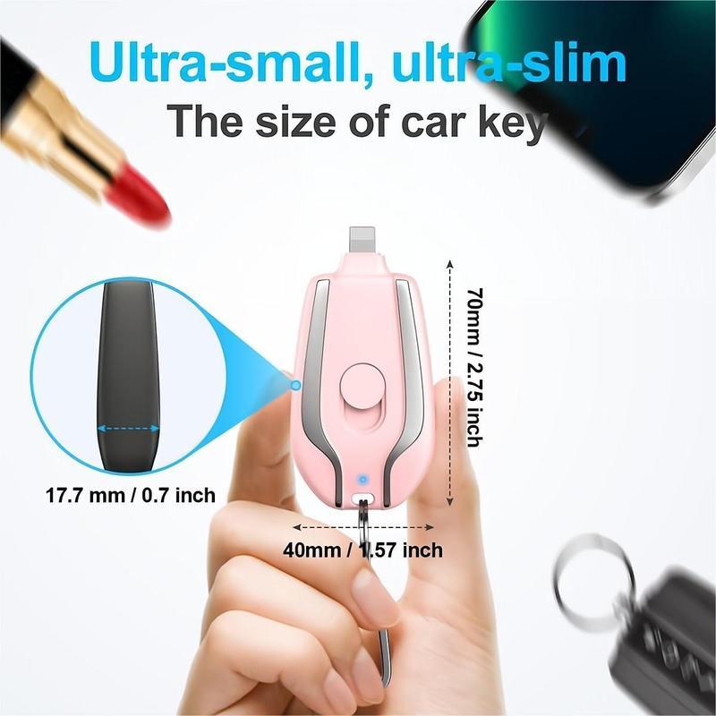 Keychain portable emergency power charger, mini ultra-compact external power supply, mobile phone charging treasure