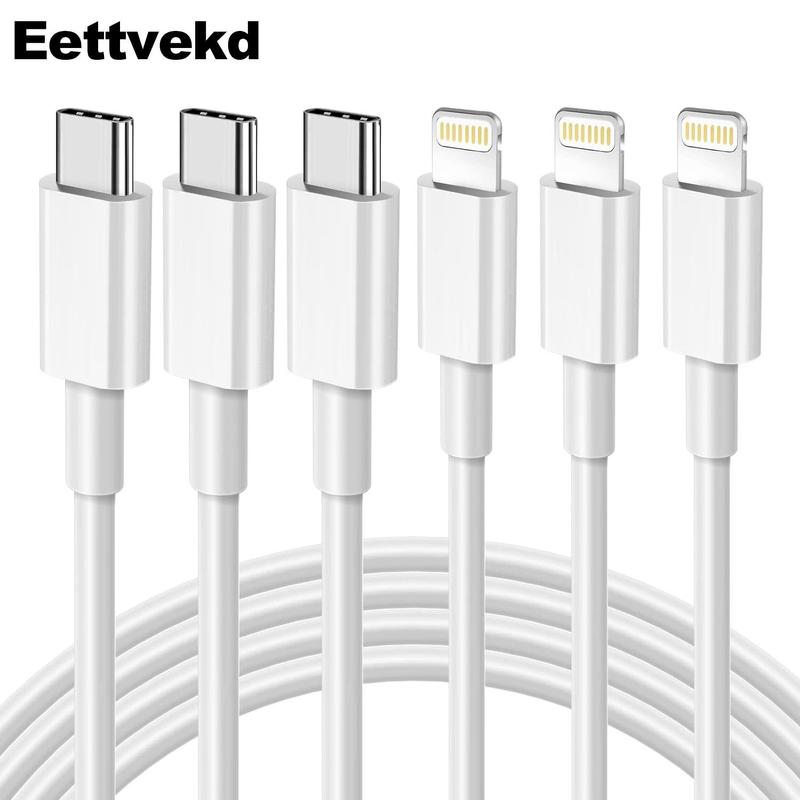 Eettvekd USB C Fast Charging Cable, 3 Counts PD Super Fast Charge Phone Charging Cable for Summer for iPhone 14 14 Pro 13 13 Pro 12 11 Pro X XS XR Phones