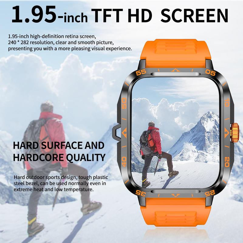 Multifunctional Smart Watch, Fashionable Digital Watch with Multi-sport Mode & Flashlight, 1.95 Inches Screen Sports Smart Watches for Women & Men