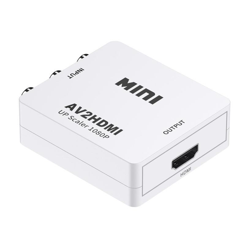 RCA To HDMI Converter, AV To HDMI Converter, 1080P Mini RCA Composite CVBS Video Audio Converter, Support PAL NTSC Formats, Suitable for PS2, PS3, Set Top Box, Xbox, VHS, Video Machine, Camera, DVD