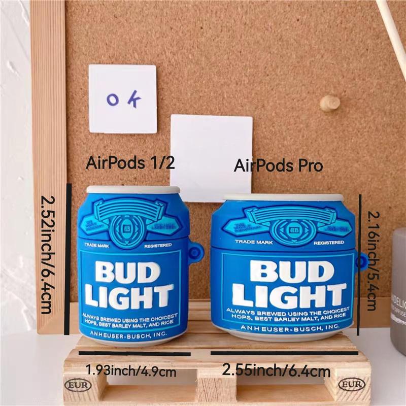 Creative Ice Beer Cans Design Earphone Case, 1 Count Silicone Earphone Protective Cover, Earphone Protector Cover Compatible with AirPods