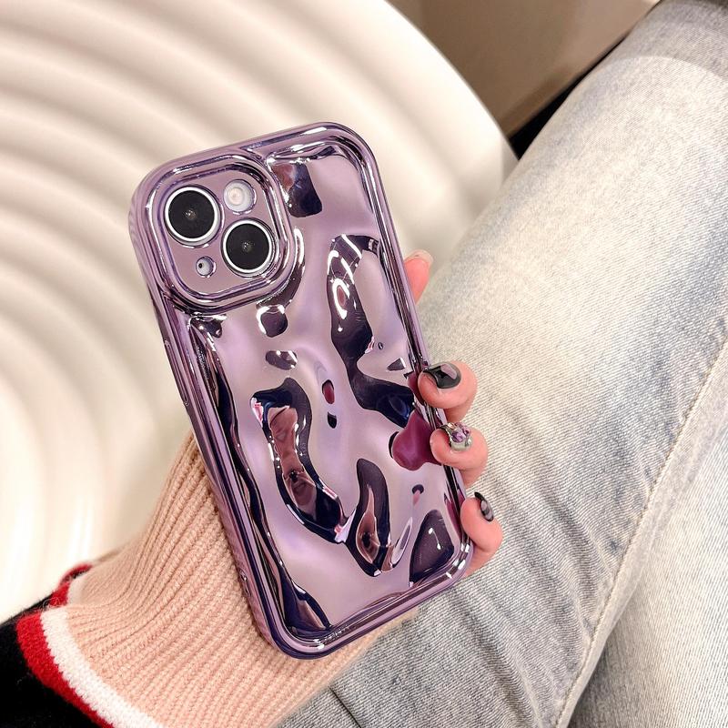 Anti-fall Texture Plating Phone Case, Shockproof Cell Phone Protective Cover, All-inclusive Anti-fall Phone Cases for iPhone 11 12 13 14 15 Pro Max Plus Series