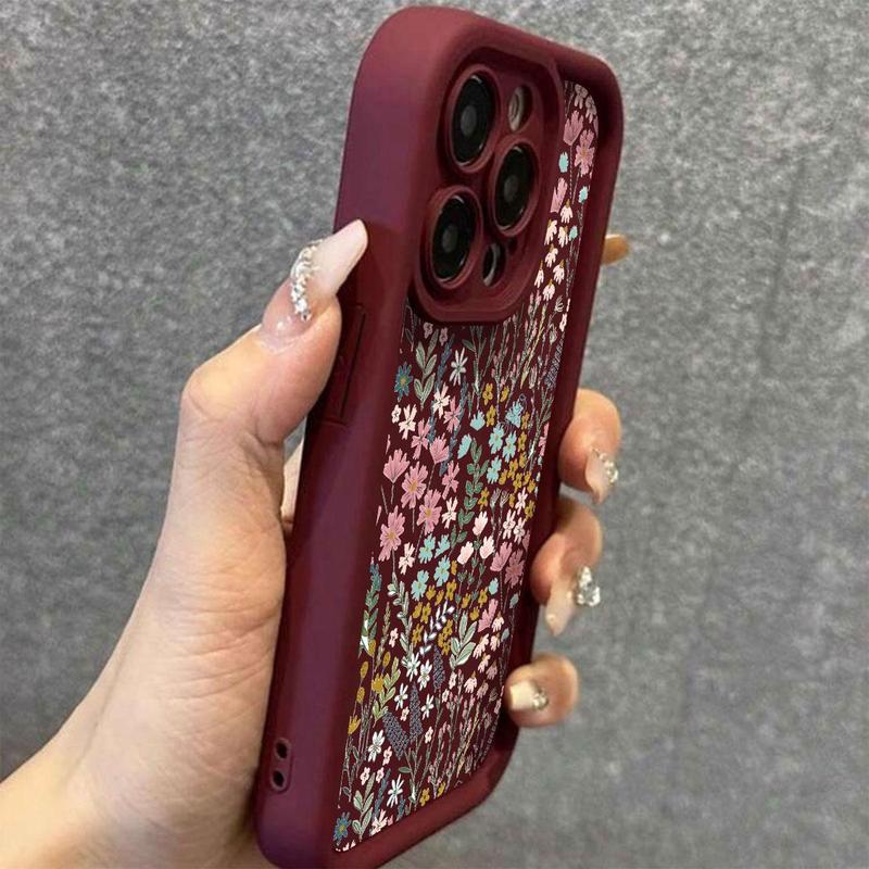 Flower Pattern Cellphone Protective Case for iPhone 16 Pro Max Case iPhone 15 Pro Max Case iPhone 14 Pro Max Case iPhone 11 Cases, Anti-drop Phone Cases, Decorative Phone Protector Cover, Shockproof Smartphone Accessories