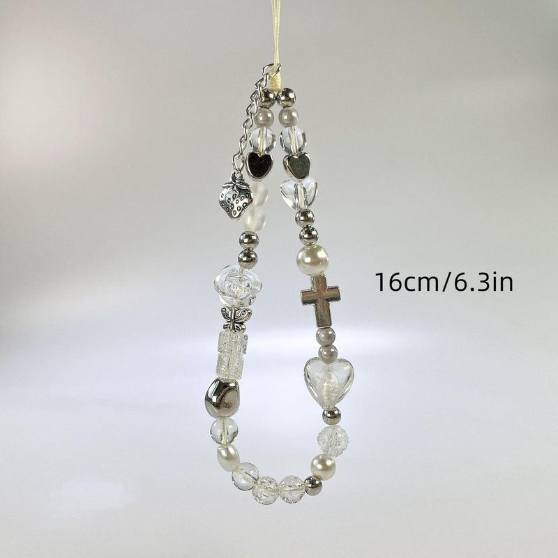 Fashionable Beaded Phone Chain, Cute Phone Lanyard, Anti-lost Phone Strap for Women & Girls, Phone Accessories for Daily Use