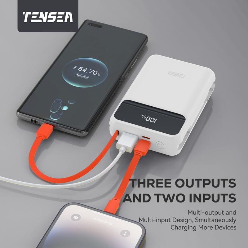 Tensea X9 Y18 Fast Charging Power Bank,Digital Display with built in cables, Chargeable Huge Capacity Portable Power Bank,For iPhone Series,Android Google Samsung Galaxy, Smartphone iPad Tablet Charger Accessories Devices, Christmas 2024 Ornament