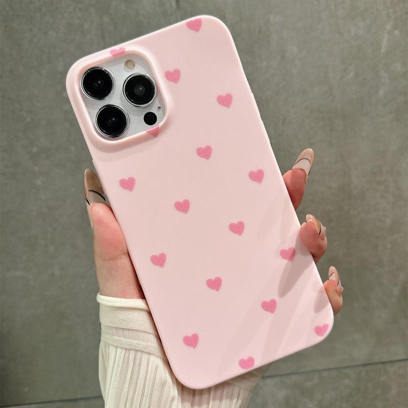 Heart Pattern Phone Case, Decorative Phone Protector Cover, Phone Accessory Compatible With iPhone 7 8 X 11 12 13 14 15 Pro Max, Cute Phone Cases