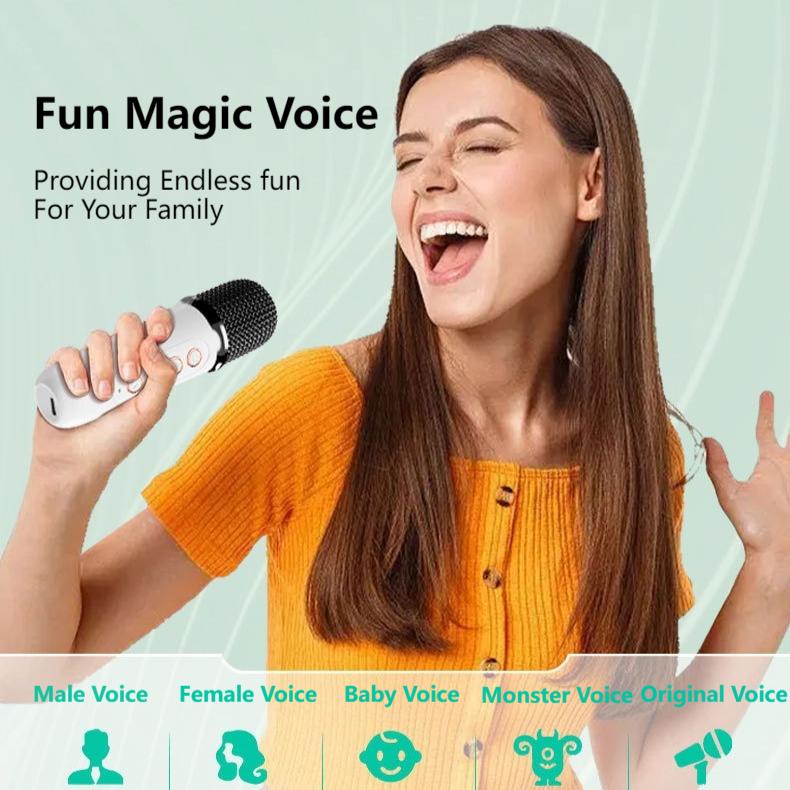 Y6 Q21 Karaoke Machine for Kids Adults, Portable Bluetooth Mini Karaoke Microphone Singing Speaker with 2 Wireless Mic and Light,Toys for All Smartphones,Birthday, Family, Home Party, Audio