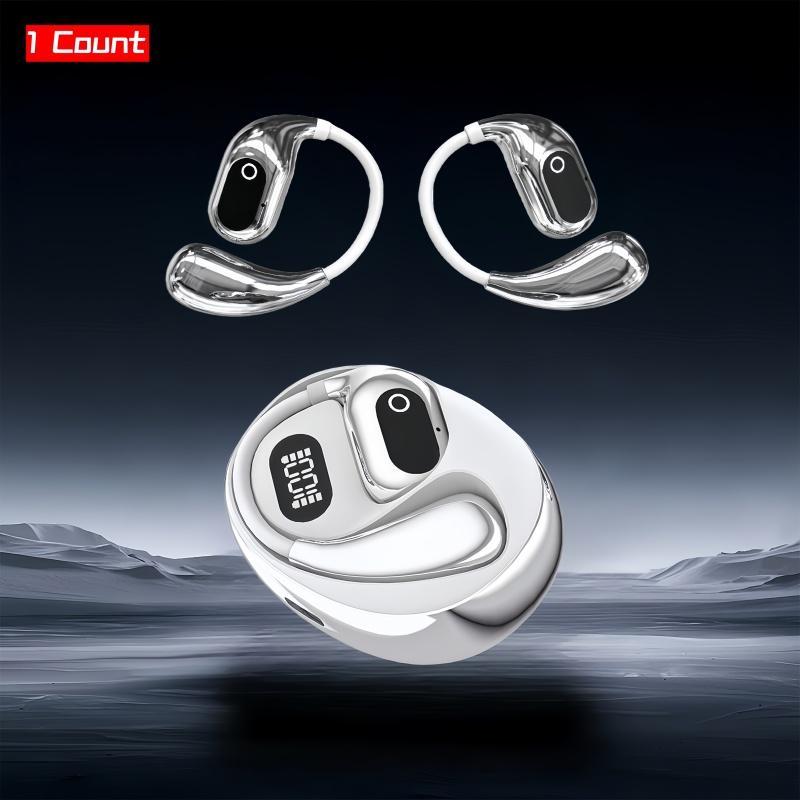 Wireless Open-ear Headphone with Charging Case, Bluetooth-compatible Earphone with Built-in Mic, HiFi Sound Quality Music Earbuds for Gaming Travel Sports