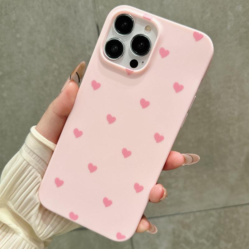 Heart Pattern Phone Case, Decorative Phone Protector Cover, Phone Accessory Compatible With iPhone 7 8 X 11 12 13 14 15 Pro Max, Cute Phone Cases