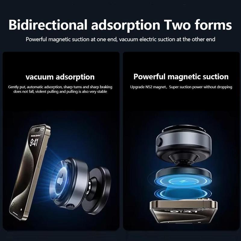 360° Rotatable Car Phone Holder, Car Electric Suction Cup Vacuum Magnetic Phone Holder, Universal Holder for Car Dashboard, Phone Accessories for Car