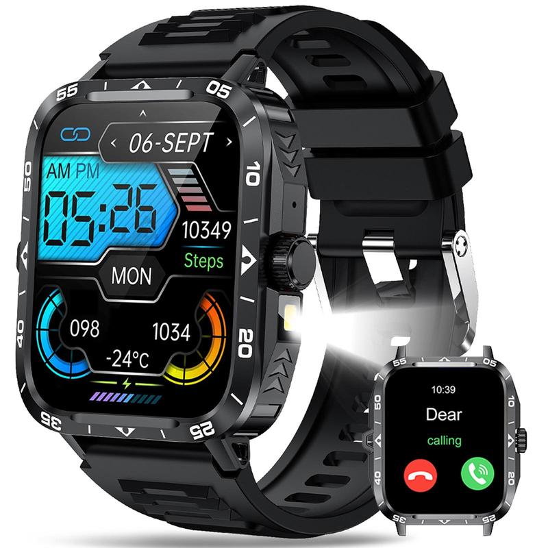 Multifunctional Smart Watch, Fashionable Digital Watch with Multi-sport Mode & Flashlight, 1.95 Inches Screen Sports Smart Watches for Women & Men