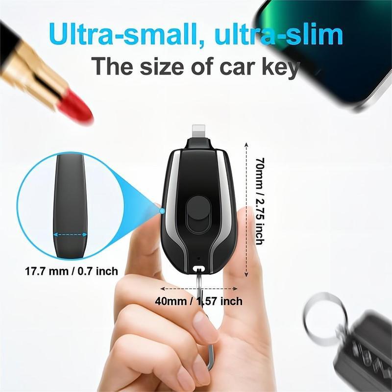 Keychain portable emergency power charger, mini ultra-compact external power supply, mobile phone charging treasure