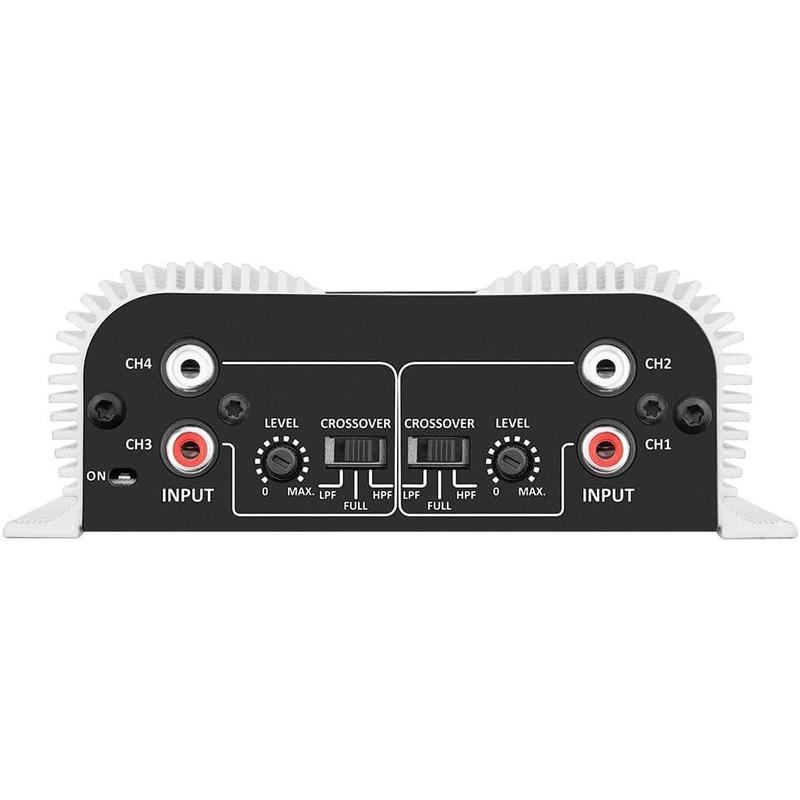 Taramps TS 400x4 400 watts RMS 4 Channels Full Range  Audio Amplifier, 2 Bridged Channels, RCA Input Class D, Output Power, Multichannel Amplifier System, Small - TS400X4