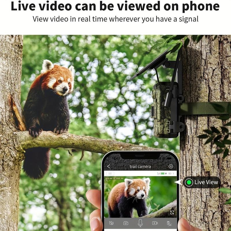 4pcs 4G LTE Cellular Trail Camera With 2.7K Live View, Ultra HD Night Vision, Built-in SIM Card, Remote Phone Access, 0.2S Motion Activation, With Solar Panel, For Use In Places Without WiFi Signal, Suitable For Hunting Cameras In Remote Areas Such As Mou