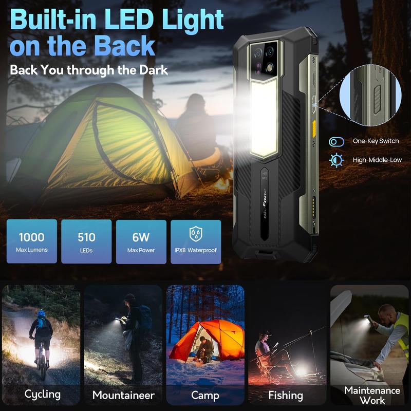 Ulefone Armor 24 22000mAh Mega Battery（66W) , Camping Light, 24GB RAM(12GB +12GB virtual RAM )+256GB ROM, 6.78