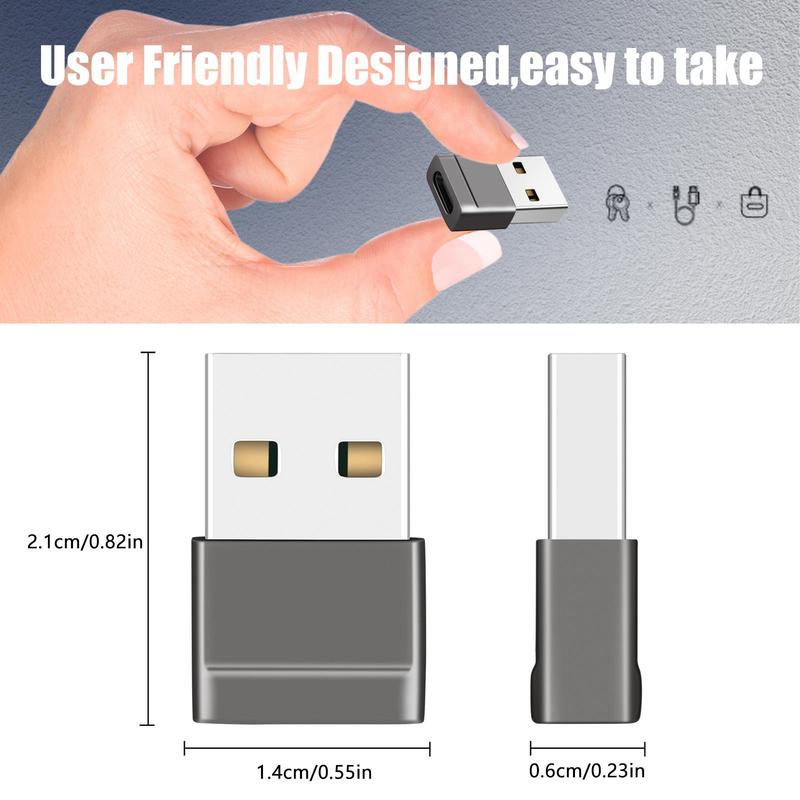 USB To Type-C Adapter for Fall, Multifunctional Portable USB Type-C Adapter for Car Charger, Ideal For Carrying, Electronic Smartphone Charger