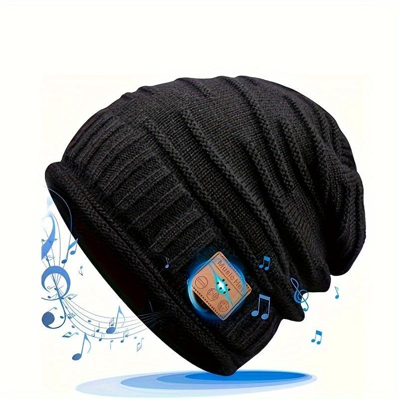 Wireless Beanie Hat, Music Hat with Wireless Headphones, Bluetooth-compatible Beanie Hat for Men & Women, Cool Tech for Gamer