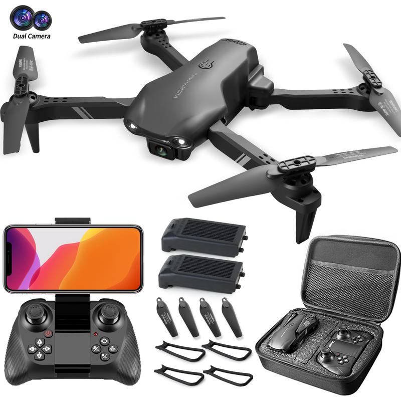 4DRC V13 Mini Drone Dual Camera Quadcopter Beginner Aerial Photography Airplane Equipped with 2 Batteries Children's RC Toys Gift Wifi Image Transmission, 2.4G Remote Control, Easy to Fly, Aerial Roll, One Key Takeoff and Landing rc drone Accessories