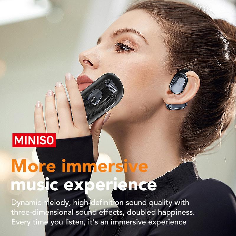 MINISO M61 AI Open Ear Translation Wireless Bluetooth Earbuds Support 135 Languages Real Time Bluetooth Translator Support Playing Music Phone Calls Headphones