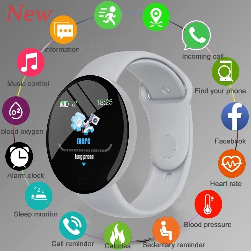 D18 Macaron Real stepcount Smart Watch Exercise Stepcount Connected Smartwatches For Men and Women Available For Ios Android B41