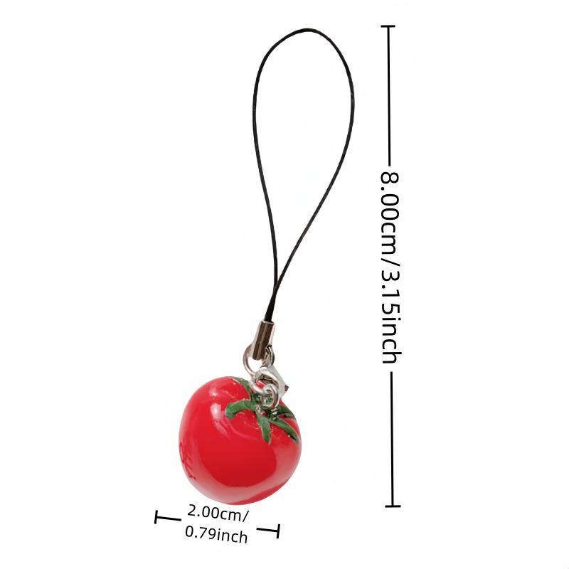 Cute Strawberry & Tomato Design Phone Chain, 3 Counts pack Phone Lanyard, Phone Strap for Women & Girls, Mobile Phone Decoration Accessories