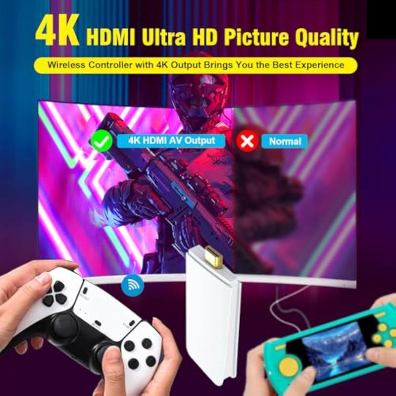 Retro Game Console 20,000-30,000+ Retro Games Stick, Revisit Classic Games Stick ,Retro Play Plug and Play Video Games Stick 26 Emulators, 4K HDMI Output, Premium Competitive Dual Controllers Wireless Adapter Button Cable Communication