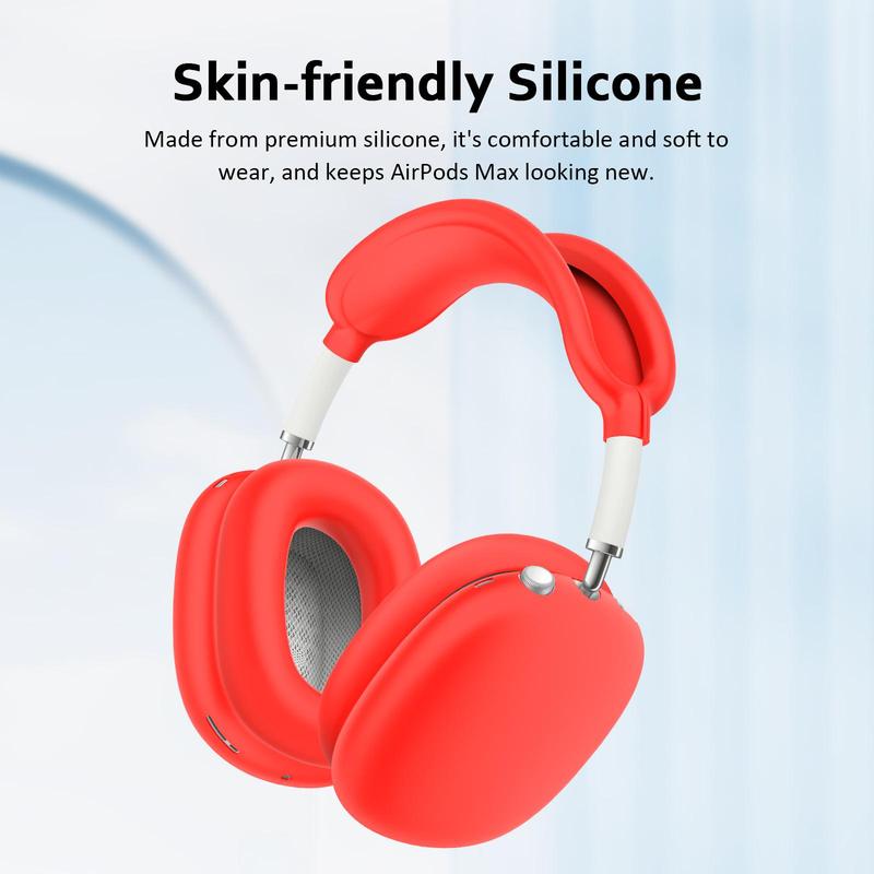 4 In 1 Silicone Gaming Headphone Protective Cover Kit, Headband Beam Crossbeam Cover, Ear Cap Cover, Soft Headset Protective Case for AirPods Max, Headphone Accessories