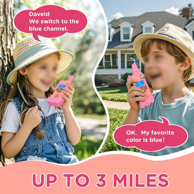 Walkie Talkies for Kids with Colourful Channels,Fun Toy with Compass Flashlight and Magnifying Glass,Perfect Christmas Birthday Gift Toy Gifts for 3 4 5 6 7 8 9-12 Year Old Boys Girls