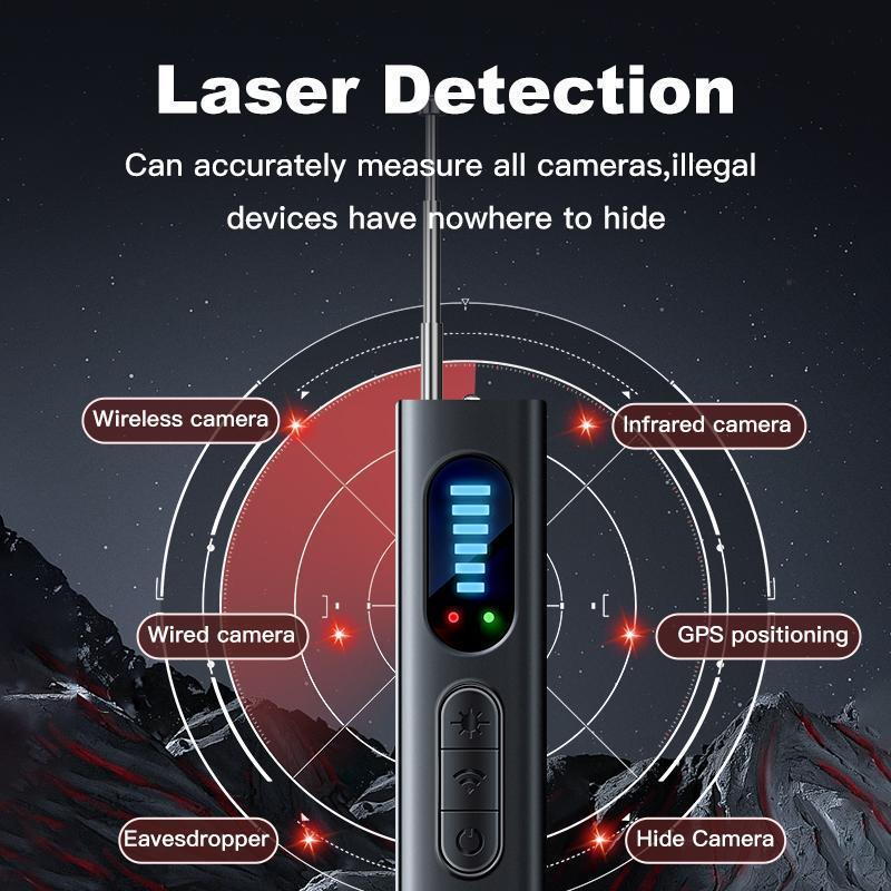 Hidden Camera Detector, Wireless Signal Hidden Camera Detector with LED Light, GPS Tracker Detector for Office, Hotel, Travel