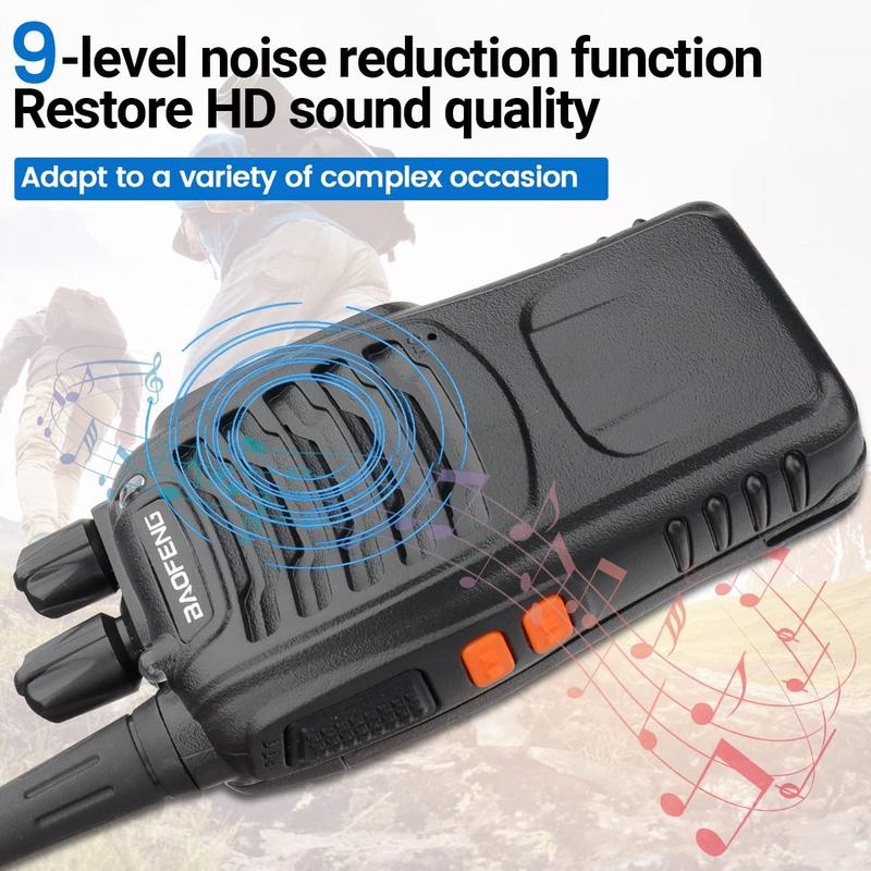 Baofeng Walkie Talkies Rechargeable Long Range for Adults Walkie Talkie Portable Earpiece with Mic Waki Taki Handheld Two Way Radio with USB Base Charger Walky Talky for Camping Hiking(4 Pack)