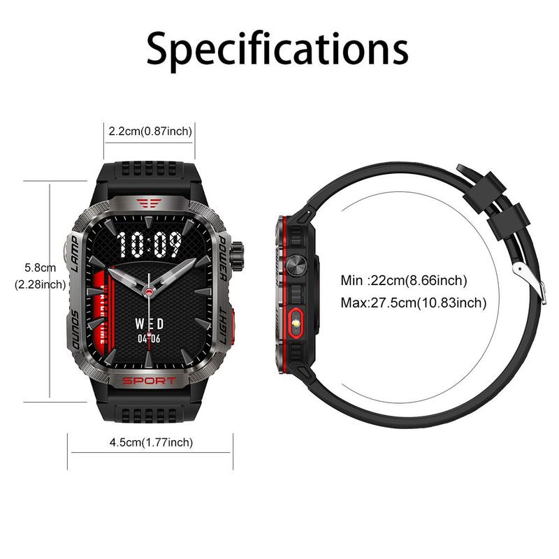 Multifunctional 2.01 Inch Smart Watch, Fashion Digital Watch with Heart Rate Monitoring & Sleep Tracking, Waterproof Sports Watch for Women & Men