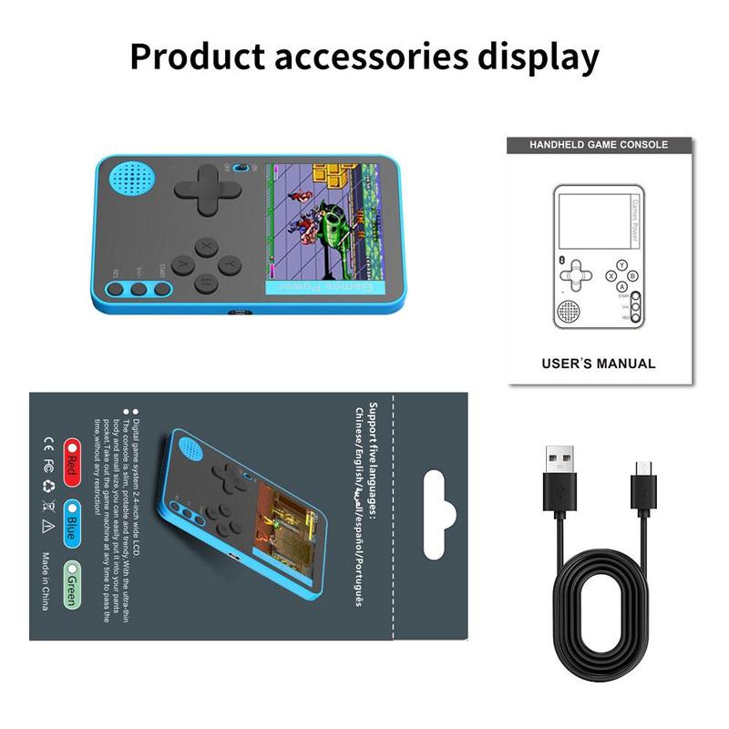 Portable Handheld Game Console, USB Rechargeable Retro Game Console, Handheld Game Console for Kids, Retro Game Console for Boys & Girls Gift