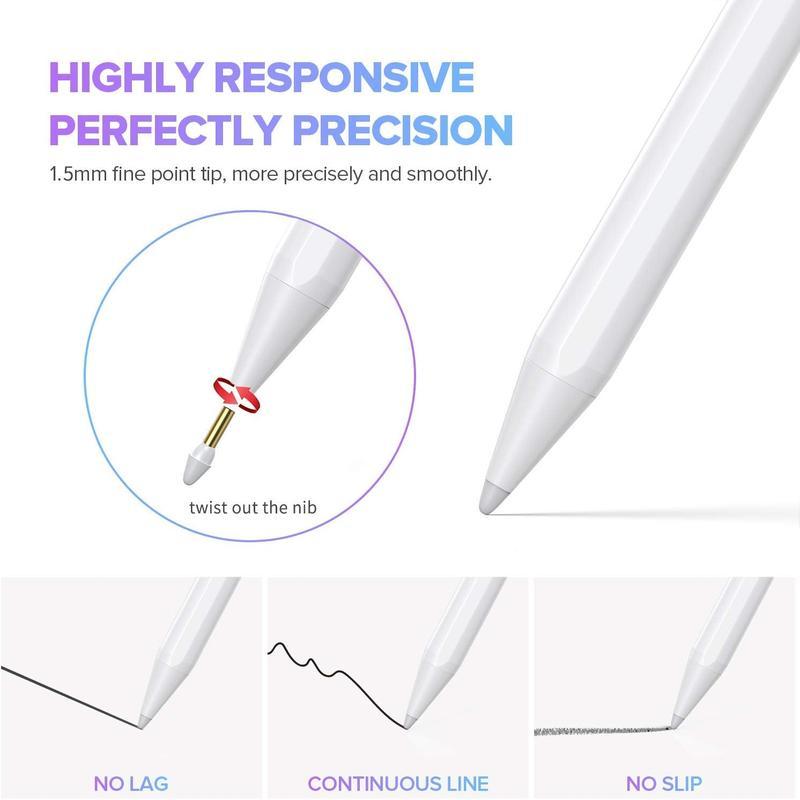 Tiktok shop Apple Pencil for iPad9th&10th Generation Tablet Stylus with Smart Touch Control Tablet Accessories  Compatible with 2018-2024 Apple iPad Pro11&12.9 iPad 6-10 iPad Mini 5 6 Gen-White Pro12.9&11 Air3 4 5