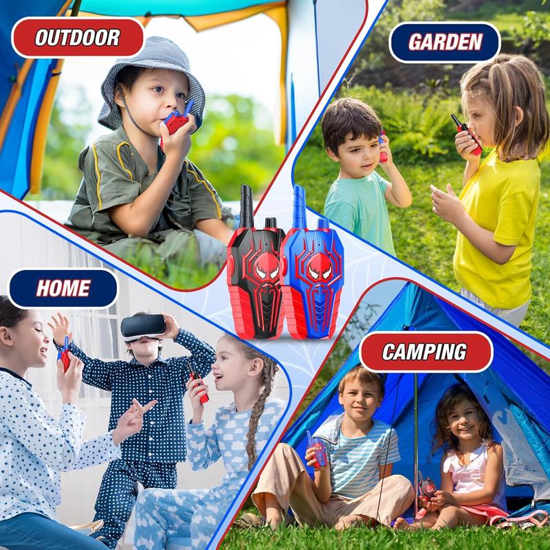 Spider Walkie Talkies for Kids: Toys Gifts for 3 4 5 6 7 8 9 Year Old Boys Girls Ages 5-7 Kids Walkie Talkies Outdoor Hiking 2 Way Radio Toy for 3-12 Year Old Boy Girl Christmas Birthday Gift Age 3-6