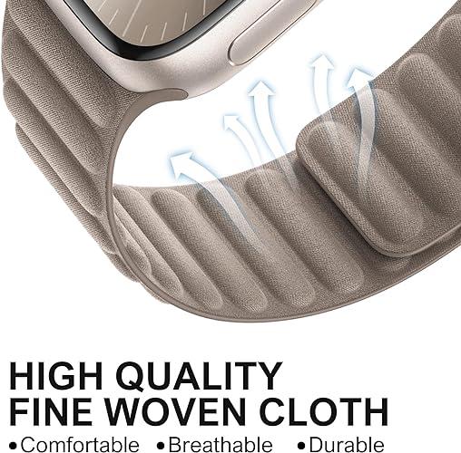 Magnetic Link FineWoven Band Compatible with Apple Watch Band 41mm 40mm 38mm 49mm 45mm 44mm 42mm Women Men, Woven Loop with Magnet iWatch Bands for Ultra 2 Ultra SE Series 9 8 7 6 5 4 3 2 1