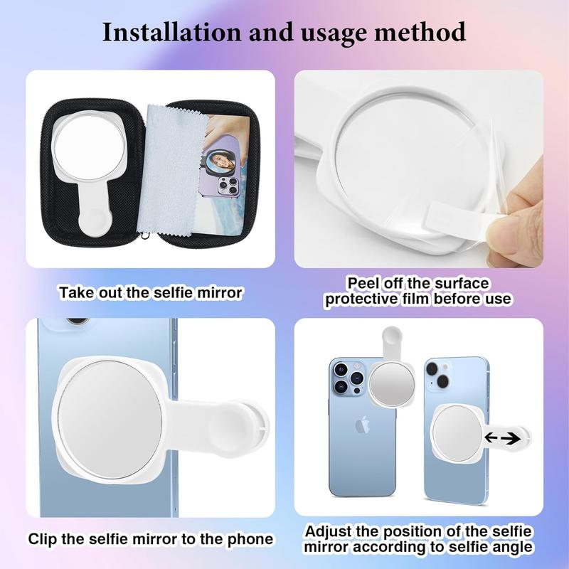 Phone Rear Camera Reflection Mirror with Storage Box, Mobile Phone Rear Camera Reflector, Phone Accessories for Women & Girls