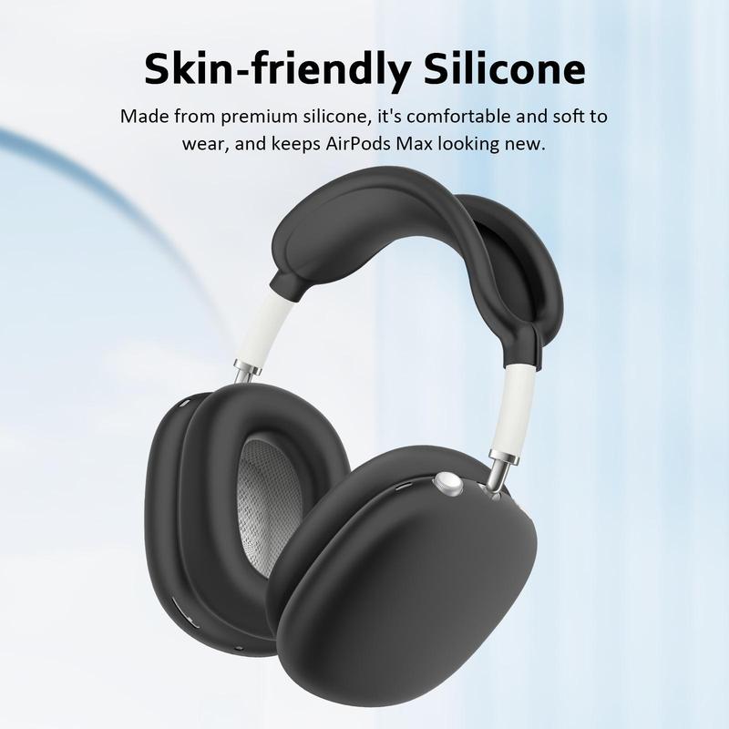 4 In 1 Silicone Gaming Headphone Protective Cover Kit, Headband Beam Crossbeam Cover, Ear Cap Cover, Soft Headset Protective Case for AirPods Max, Headphone Accessories