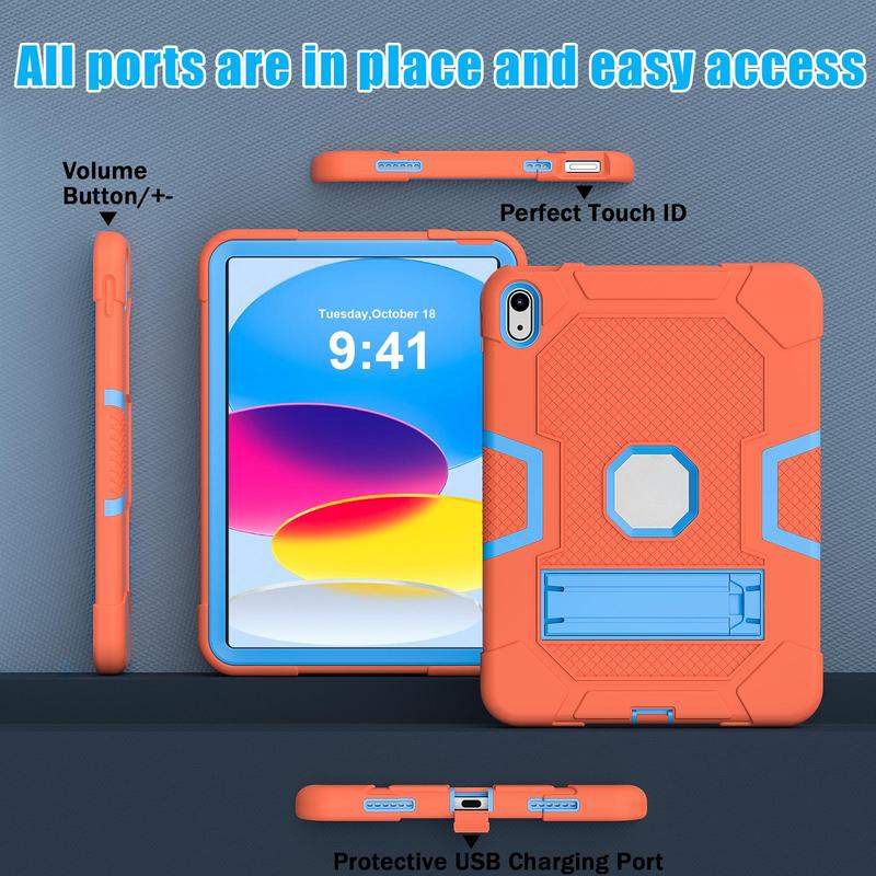 Shockproof Tablet Case, Full Body Rugged Protective Cover, Fashionable Tablet Protector Compatible with iPad Air Pro Mini, Tablet Accessories