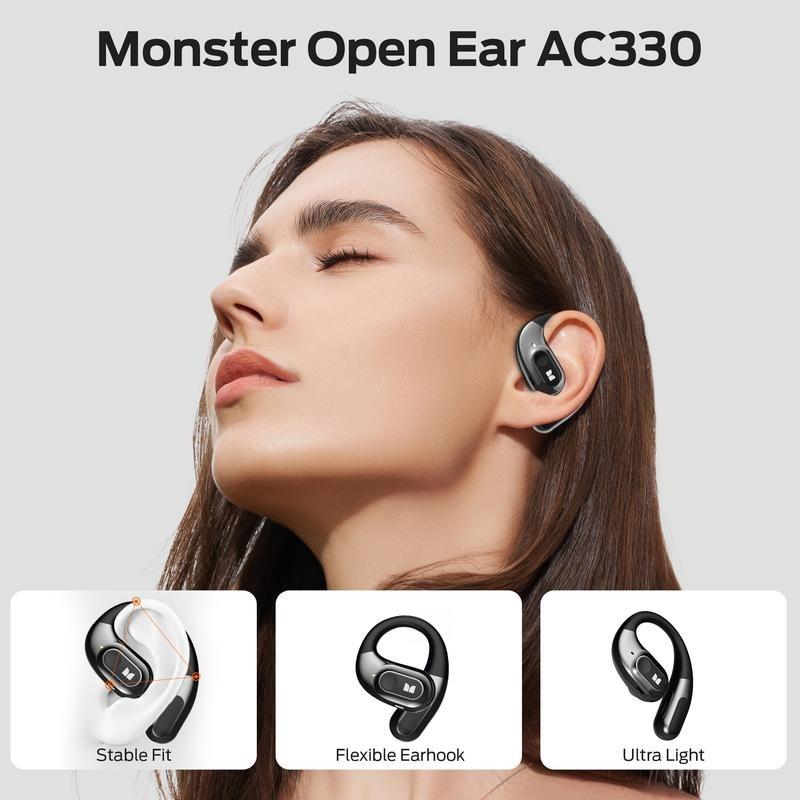 MONSTER Translation Wireless Earbuds, IPX5 Water-resistant Open-Ear Headphones, Earphones Support Real Time Bluetooth Translation Headphone Audio Electronic open-ear headphone